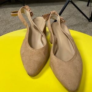 BOSANOVA Pointy Toe Slingback Heels